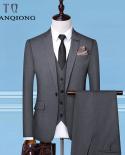 jacket  Pant  Vest New Men Business Slim Suits Sets Wedding Dress Three Piece Suit Blazers Coat Trousers Waistcoatsu