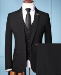 Brand Men s Fashion 3 Piece Suit Sets Male Business Casual Blazers Pants Vest Set Coat Blazer Wedding Waistcoat Trouser