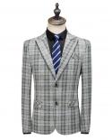 Jacket Vest Pants Suits Men British Latest Coat Pant Designs Slim Fit Blue Plaid Wedding Dress Tuxedos Work Office Dress