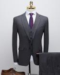 Tian Qiong Wedding Suit For Men Slim Fit Gentlemen Costume Homme Mariage Gary Striped Plaid Designer Mens Formal Busines