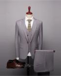 Men Wedding Suits  New Arrival Slim Fit Black Suits For Men Fashion Brand Male Business Dress Suit Jacket Pants Waistcoa