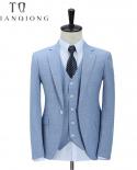 Tian Qiong, recién llegado, trajes a medida para hombre, trajes de boda azul cielo para hombre, trajes ajustados para hombre, 3 