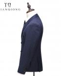 Tian Qiong Mens Double Breasted Suit  Slim Fit Vertical Striped Suit Men 5xl Plus Size Luxury Wedding Suits Formal Wears