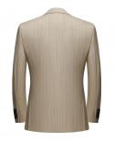 Latest Coat Vest Pant Designs Brand Khaki Striped Wedding Suits  Fashion Men Slim Fit Formal Suit Male 3 Piece Formal We