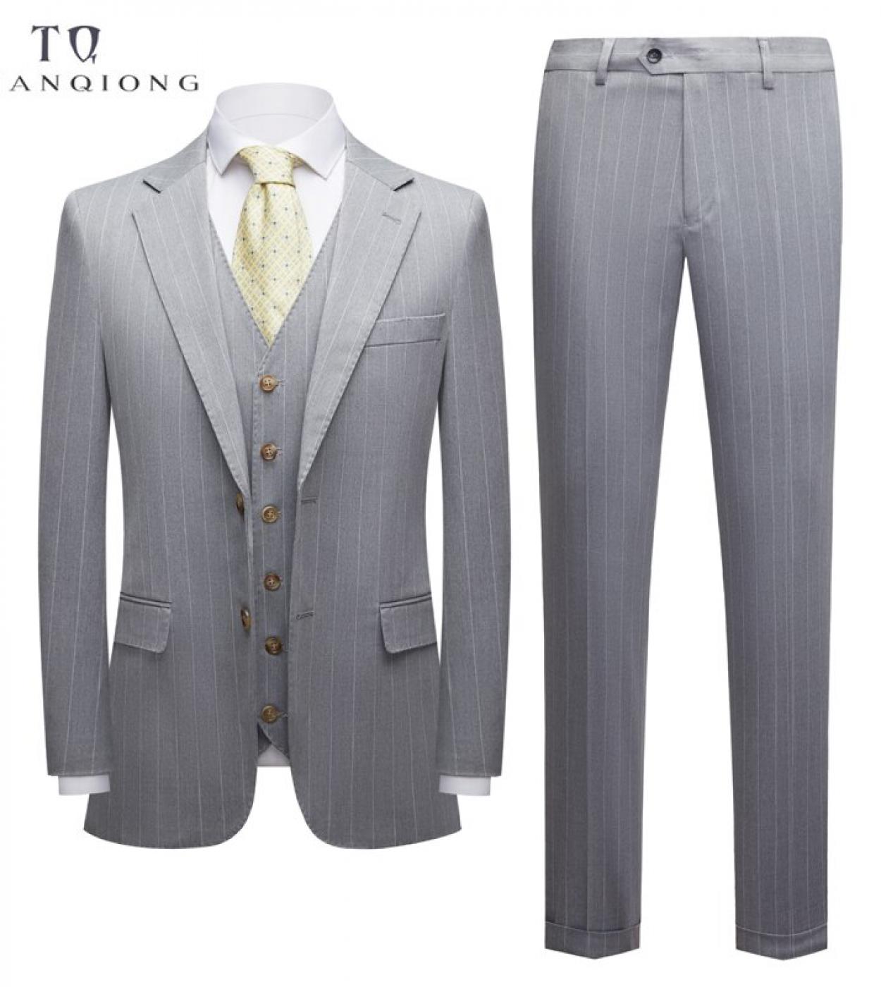 Tian Qiong 2022 Mens Casual Suit Mens Wedding Dress Large Size Singlebreasted Mens Striped Formal Suit Four Seasons S