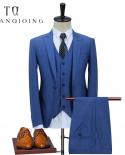  Cotton Linen Suit Men Slim Fit Casual Business Wedding Dress Suits For Men Terno Masculino Tuxedo 3 Pcs Jacket Pants Ve