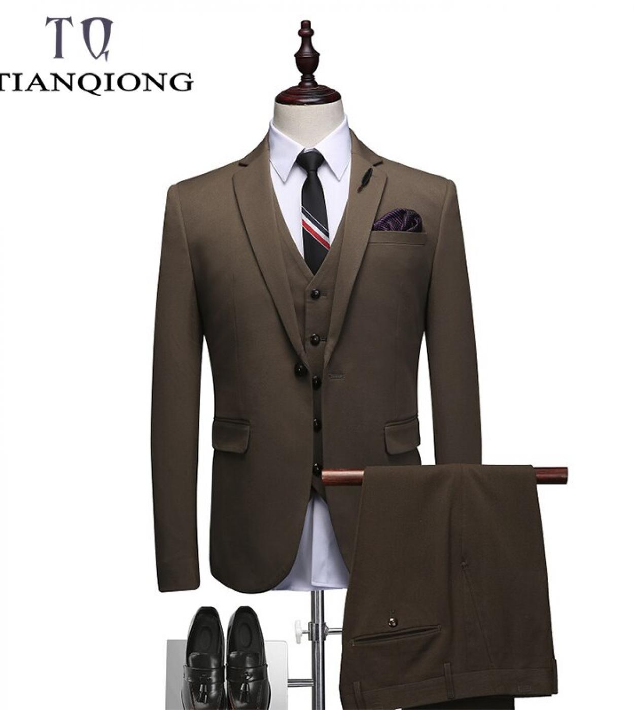  Mens Suits Business 3 Pieces Suits Elegant Solid Basic Masculine Wedding Suits Dinner Party Suits Coat Pant Designssui