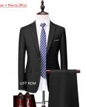  Blazer  Pants  High End Brand Fashion Solid Color Retro Social Mens Formal Business Suit 2pces Set Groom Wedding Dre