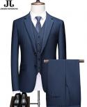 5xl  Jacketvestpants  High End Brand Boutique Fabrics Solid Color Mens Formal Business Suit 3piece Set Groom Weddin