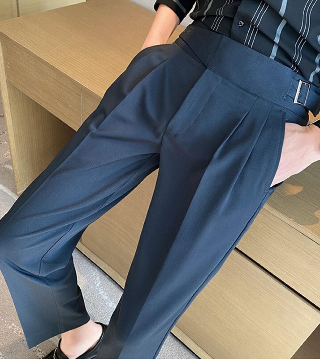 US 21.52 30 Color New Mens Suit Pants Formal High Quality Business Fashion Casual Slim Fit Ankle Trouser Male Clothing Dress Pan Description