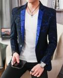 Boutique Luxury Shiny Mens Casual Spotted Blazer Gentleman Ball Banquet Party Tuxedo Groom Wedding Dress Stage Host Sui