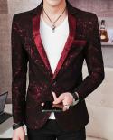 Boutique Luxury Shiny Mens Casual Spotted Blazer Gentleman Ball Banquet Party Tuxedo Groom Wedding Dress Stage Host Sui