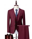 5xl Jacket  Vest  Pants  Boutique Pure Color Mens Business Formal Suit Threepiece Set And Twopiece Set Groom Wedding