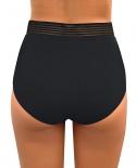 Women High Waist Mesh Bikini Bottoms Tummy Control Swimsuit Briefs Pants Summer Seaside  Beach High Waist Swim Trunks L5