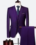  Jacket  Vest  Pants  Fashion Solid Color Groom Wedding Dress Mens Formal Suit Threepiece Stage Men Business Suit Si