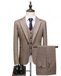 5xl  Jackets  Vest  Pants  Boutique Fashion Plaid Yellow Formal Business Mens Suit Luxury Fabric Groom Wedding Dres