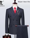 22colors 5xl Blazer Vest Pants Boutique British Style Mens Suit Plaid Groom Wedding Dress Business Casual Formal Suits 3
