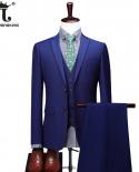 5xl Blazer Vest Pants Highend Brand Solid Color Formal Business Office Suit Threepiece Set Groom Wedding Show Dress Part