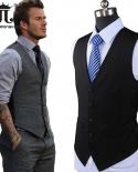 New Wedding Dress Highquality Goods Cotton Mens Fashion Design Suit Vest  Grey Black Highend Mens Business Casual Sui