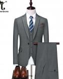 Blazer  Vest  Pants  Boutique Fashion Plaid Formal Business Office Suit Party Show Dress Groom Wedding Stage Suit 3
