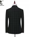 5xl  Jacket  Vest pants  New Fashion Boutique Retro Plaid Office Business Mens Suit Groom Wedding Dress Grace Suit 3