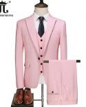  Blazer  Vest  Pants  Boutique Fashion Mens Casual Business Suit High End Social Formal Suit 3pce Set Groom Wedding