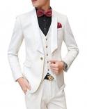 Male Suit  New Casual Wedding Suit Set Groom Tuxedos Party Shawl Lapel 3 Piece （blazer  Vest  Pants）slim Fit Costu
