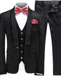 Male Suit  New Casual Wedding Suit Set Groom Tuxedos Party Shawl Lapel 3 Piece （blazer  Vest  Pants）slim Fit Costu
