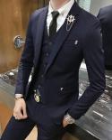 Male Suit Casual Groom Business Tuxedos Party Suit Notched Lapel 3 Piece （blazer  Vest  Pants）slim Fit Costume Hom