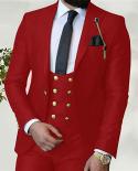 Business Slim Fit Groom Prom Tuxedos Groomsmen Blazer For Wedding Shawl Lapel 3 Pieces blazer  Vest  Pants Costume H