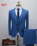 Tian Qiong Stripe Suits Men  New Spring Autumn Slim Fit Wedding Suits For Men Costume 3 Pieces Homme Formal Suit Mansuit