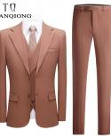 Light Brown Tuxedo Groom Suits For Men Wedding Double Split Prom Party Dress Elegant 3 Piece Groom Wear Casual Formal Su