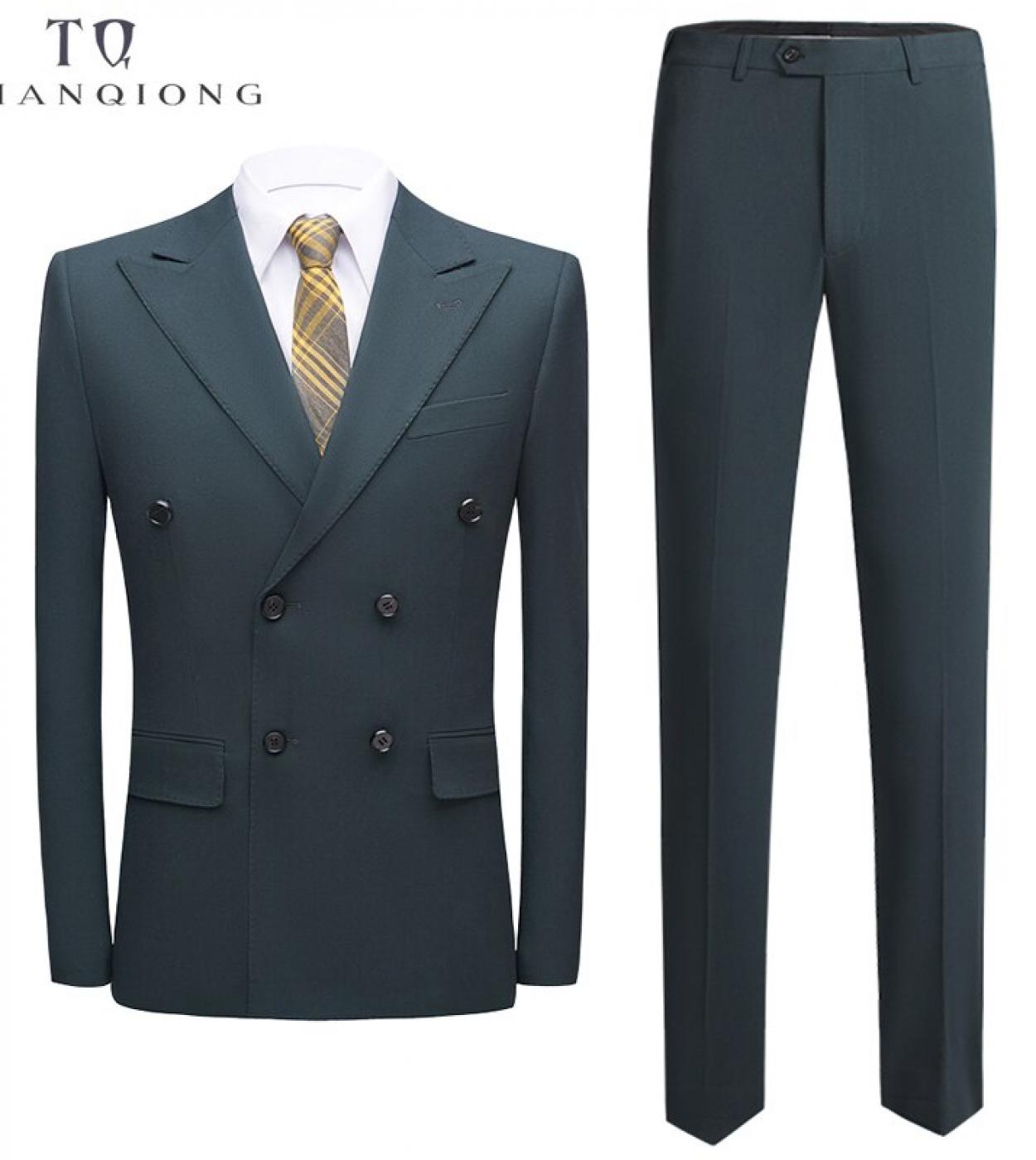 Tian Qiong 2022 New Solid Color Mens Casual Suit Mens Wedding Dresses Large Size Two Piece Mens Formal Suit S 6xl