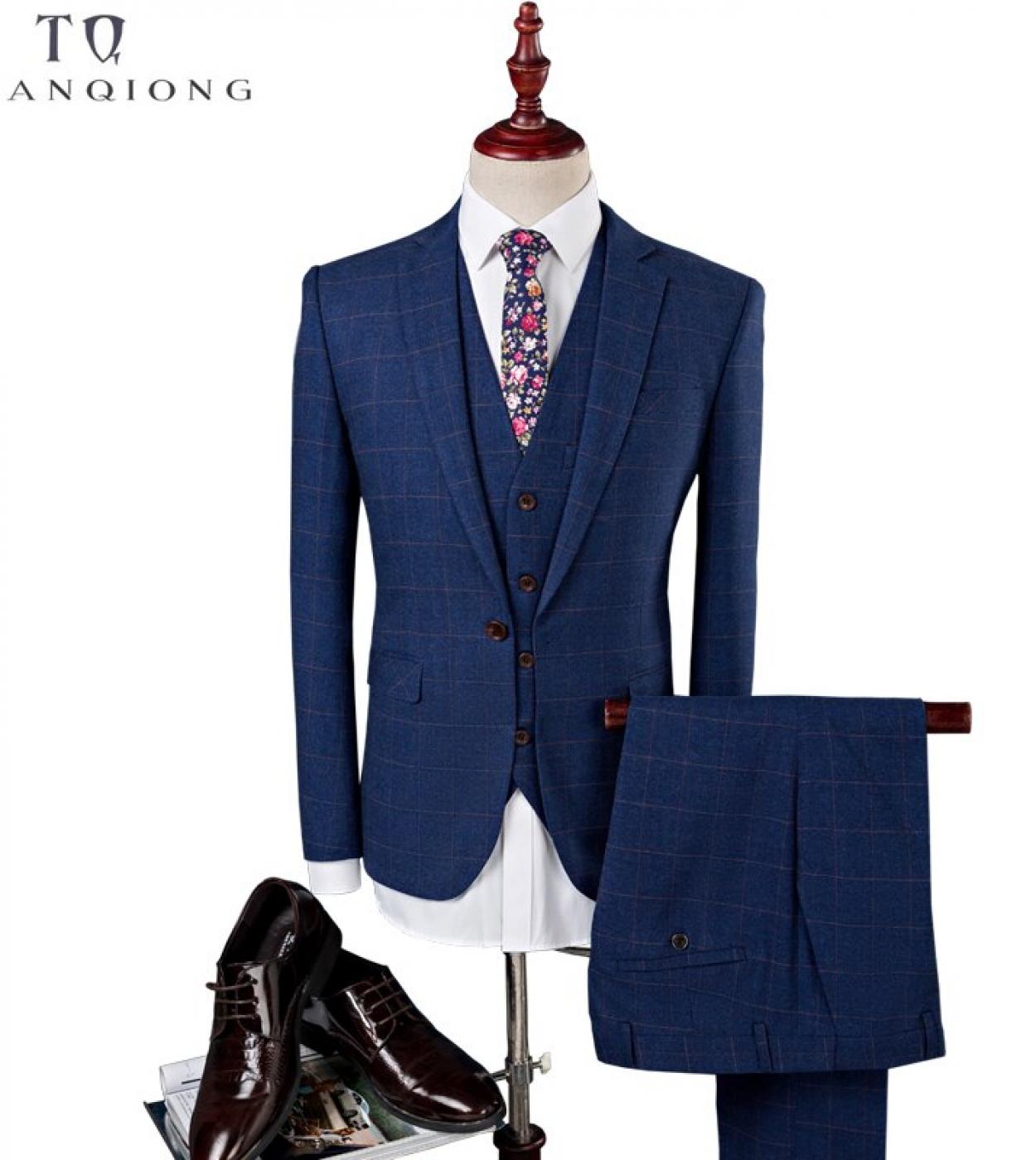 Tian Qiong 2022 New High Quality Solid Color Plaid Mens Casual Suit Mens Wedding Dress Large Size Mens Formal Suit Su