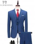 Tian Qiong 3 Color 3pcs Slim Fit Suits Men Notch Lapel Business Wedding Groom Leisure Tuxedo  Latest Coat Pant Designs M