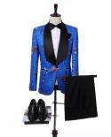  Costume Homme Butterfly Pattern Mens Suits Groom Tuxedos Groomsmen Wedding Party Dinner Men Suits Costume Homme 2 Piece