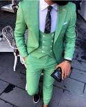 Green Slim Fit Groom Tuxedos Notch Lapel Groomsman Wedding Tuxedos Excelent Men Prom Jacket Blazer Suit 3 Pcs Jacketpan