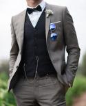 Fashion Costume Homme Groom Tuxedos Notch Lapel Wedding Tuxedos Men Prom Blazer Terno Masculino 3 Pcs jacketpantsvest