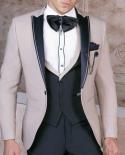 Custom Made  Fashion Groomsmen Peaked Lapel Groom Tuxedos Men Suits Wedding Best Man Blazer 3 Pcs jacketpantstievest