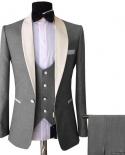 Mens 3 Pieces Suits Slim Fit Business Groom Pink Purple Jacket Tuxedos White Blazer For Wedding Prom Eveningblazervest