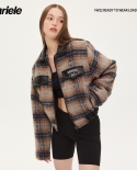 Winter Small Fragrance Woolen Coat Plaid Babes Cotton-padded Trend Top Womens Models