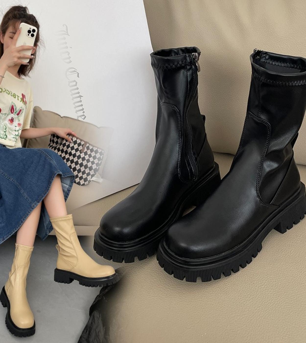 Botas negras sin cordones store