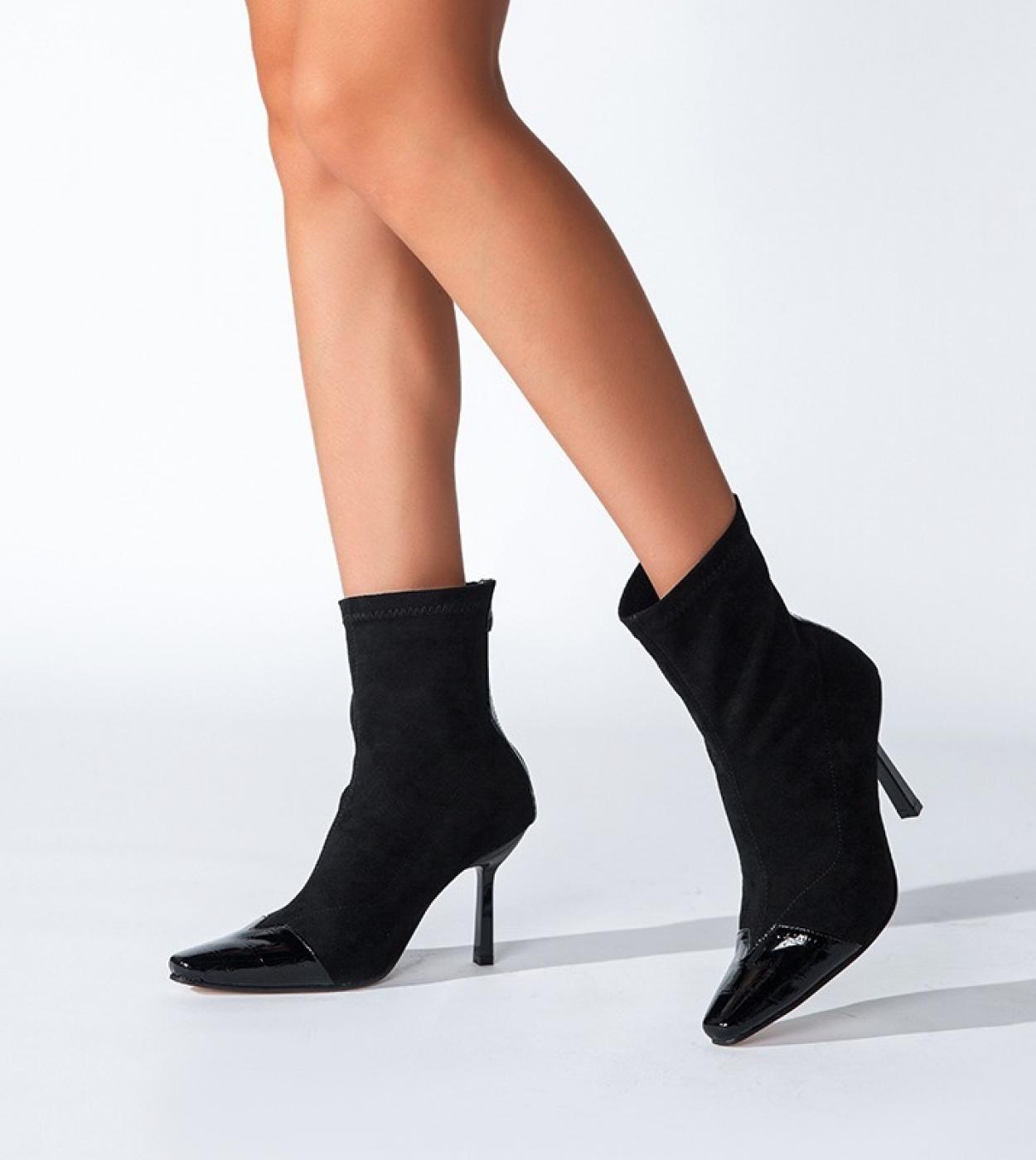 39 31 US Zapatos de tac n de aguja con punta en pico para mujer