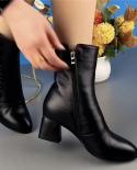 Summer Chunky Chelsea High Boots Women 2022 New Winter High Heels Shoes Women Fashion  Warm Ankle Boots Designer Pumps S