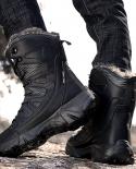 Winter Waterproof Men Boots Plush Super Warm Snow Boots Men Sneakers Ankle Boots Outdoor Desert Combat Army Boots Botas 