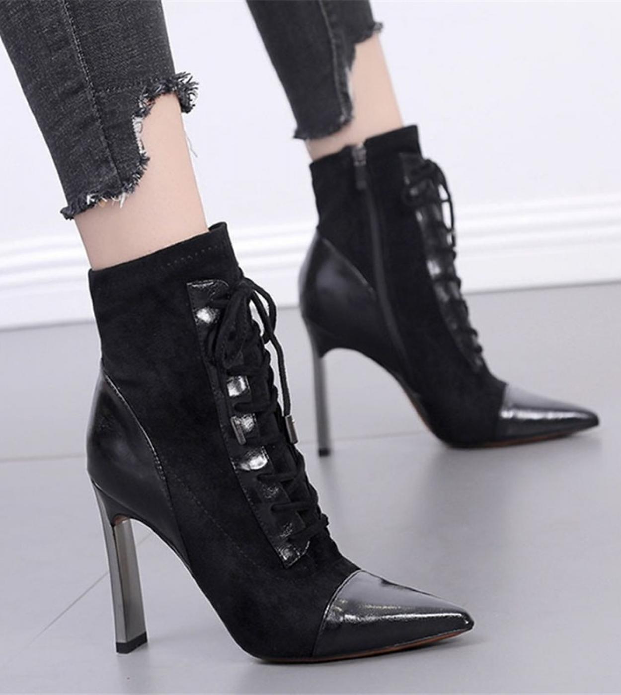 Luxury Peacock Pattern Embossed Women Boots New Platform Crystal Heel Leather Shoes  Lady Rhinestone Zip Stiletto Ankle 