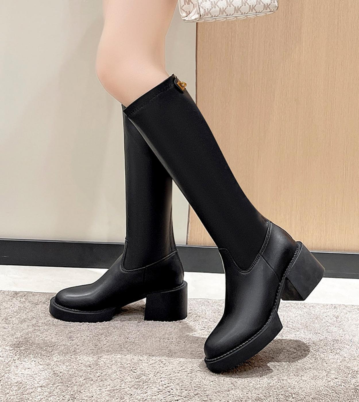 47 66 US Nuevas botas altas de felpa para mujer de invierno
