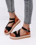 2022 Women Sandals Woman Platform Peep Toe Female Gladiator Flats Ladies Zipper Shoes Womens Comfortable Plus Size Summ
