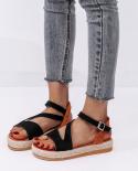 2022 Women Sandals Woman Platform Peep Toe Female Gladiator Flats Ladies Zipper Shoes Womens Comfortable Plus Size Summ