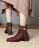 Women Fashion Sweet Black Side Zip Autumn  Winter Boots With  Lady Casual Stylish Ankle Boots 2022